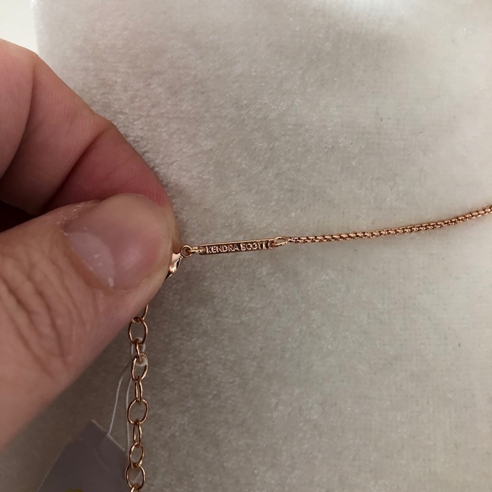 NWT KENDRA SCOTT Tess Rose Gold Chain Rose Gold Druzy Necklace - Picture 6 of 10
